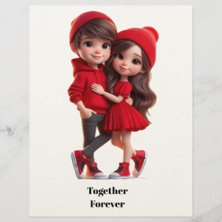 En-tête De Lettre Carte de couple romantique mignonne – Un joyeux Sa