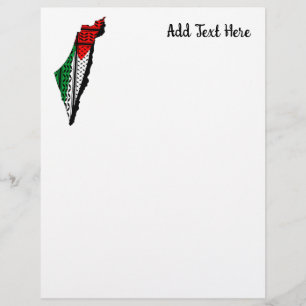 En-tête De Lettre Carte de Palestine avec drapeau et Motif Keffiyeg