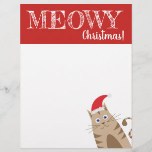 En-tête De Lettre Cartoon santa claus chat animal de compagnie joyeu