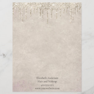 En-tête De Lettre Champagne ruisselant de paillettes tendance glamou