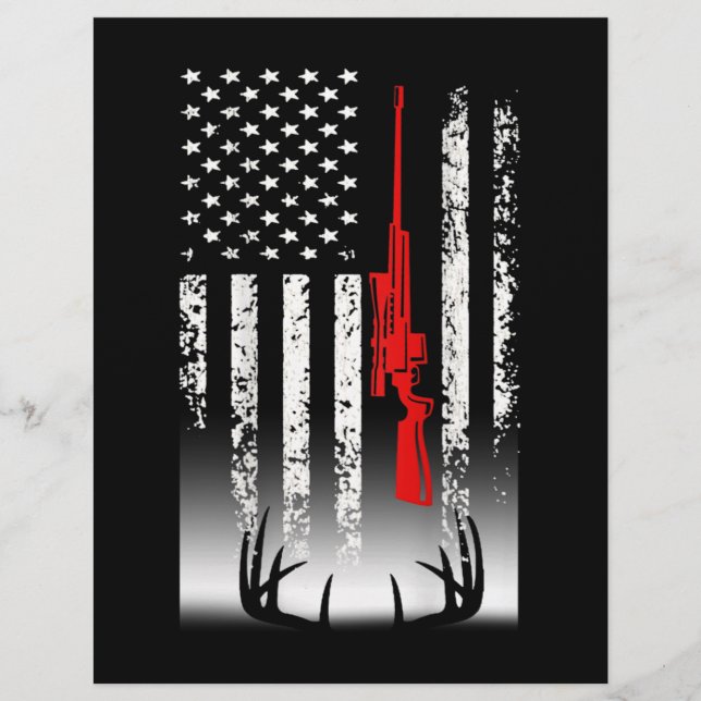 En-tête De Lettre Chasse au cerf Chasse au drapeau américain (Devant)