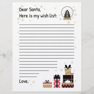 En-tête De Lettre Cher Père Noël Christmas Wishlist Letterhead