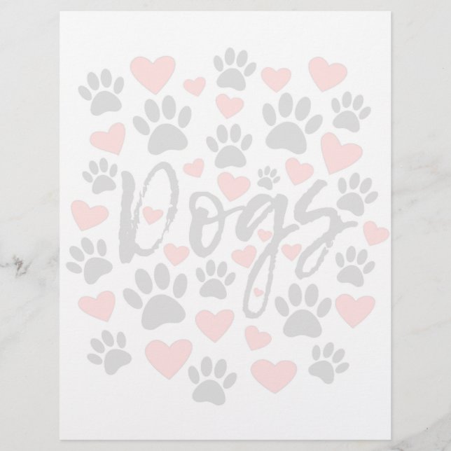 En-tête De Lettre Chiens Et Dessins Cardiaques (Devant)