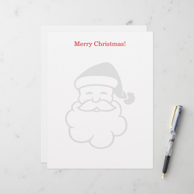 En-tête De Lettre Christmas letterhead with Santa Claus watermark (Devant/Arrière en situation)