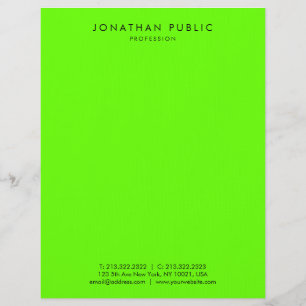 En-tête De Lettre Clair brillant Neon Vert moderne Simple Modèle