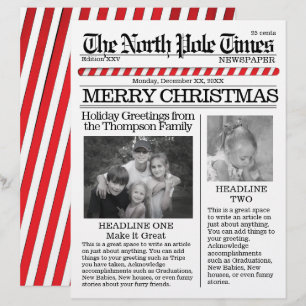 En-tête De Lettre Collage photo Pôle Nord Père Noël Fun de Noël