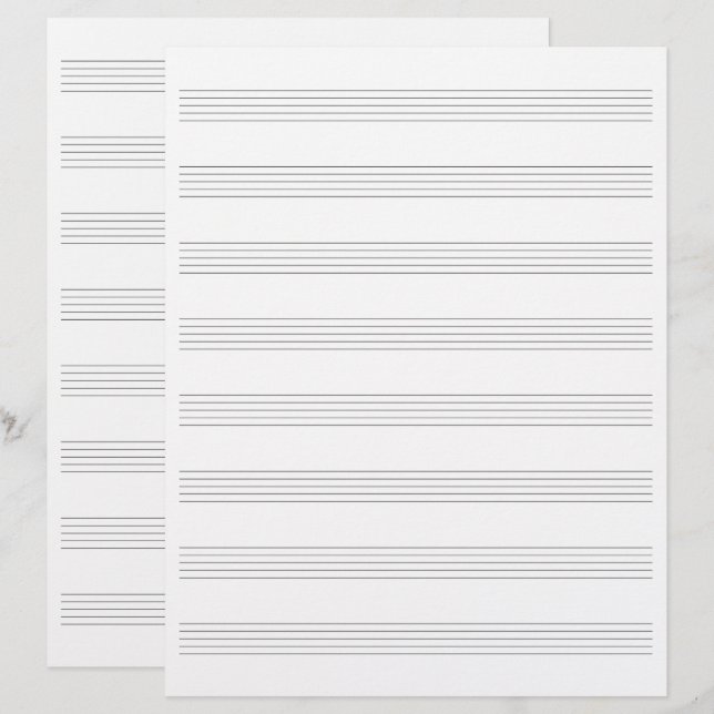 En-tête De Lettre Compositrice du personnel de la musique du manuscr (Devant / Derrière)