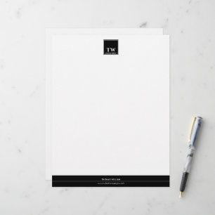 En-tête De Lettre Concepteur de mode Noir