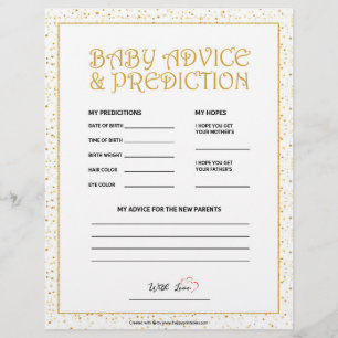 En-tête De Lettre Conseils et prédiction pour bébé [Golden Sparkles]