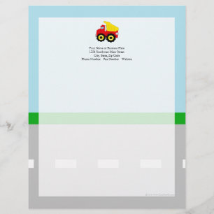 En-tête De Lettre Construction Dumptruck d'enfants