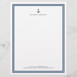 En-tête De Lettre Couleur personnalisée Ancre classique moderne pers