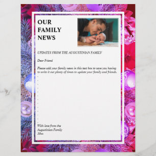 En-tête De Lettre Courbe de Noël  NOS NOUVELLES FAMILIALES avec phot