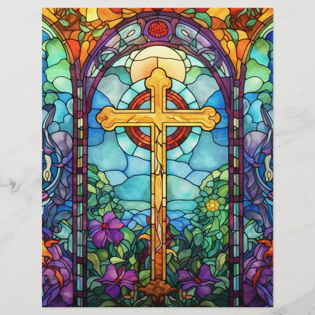 En-tête De Lettre Croix en verre tendu (Devant)