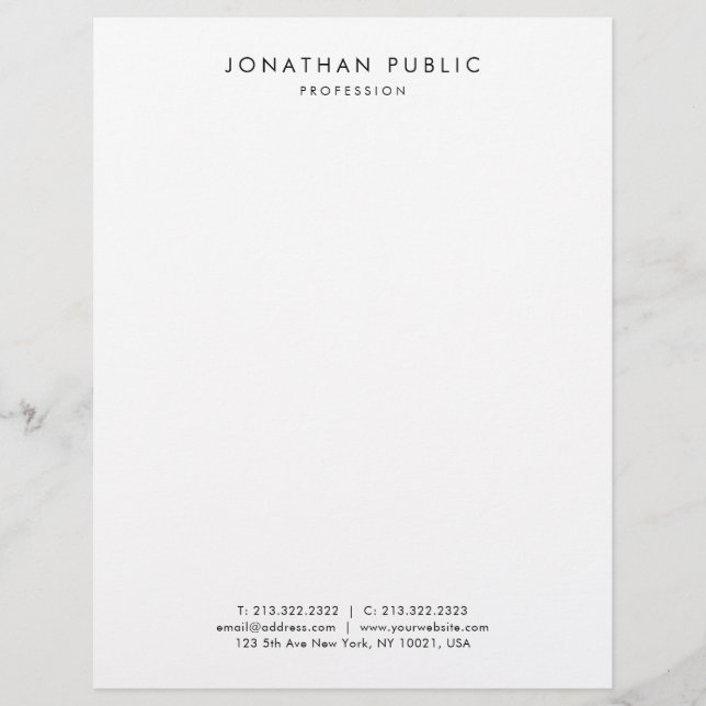 En-tête De Lettre Custom Elegant Modern Simple Professional Template (Devant)