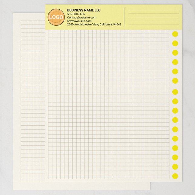 En-tête De Lettre Custom Grid Graph Paper Sheets with Company Logo (Engineering Graph Pad with Company Logo)
