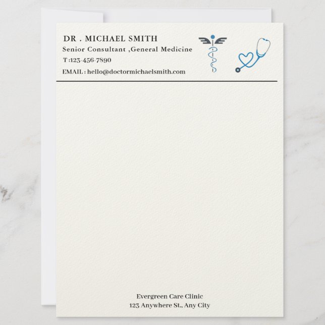 En-tête De Lettre Custom Medical Doctor (Devant)