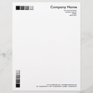 En-tête De Lettre Customisable 4 Carrés noirs et gris 3d