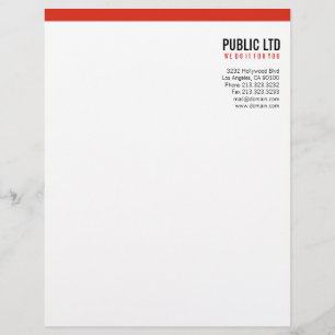 En-tête De Lettre Customisable Affaires rouges modernes simples
