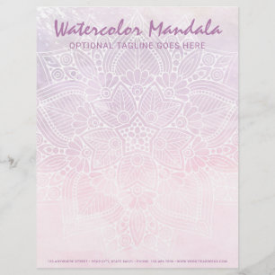 En-tête De Lettre Customisable Aquarelle Mandala Guérison Holistique & Spirituel