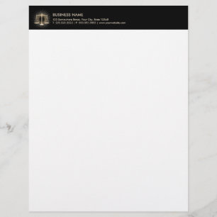 En-tête De Lettre Customisable Avocat à l'échelle Gold de la justice