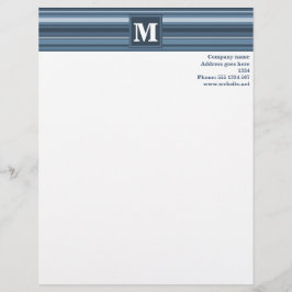 En-tête De Lettre Customisable Bandes gris monogramme