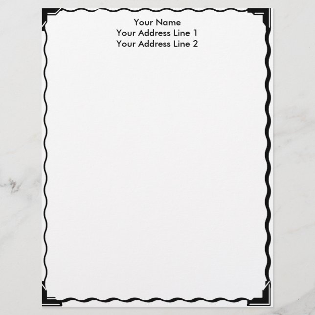 En-tête De Lettre Customisable Bordure simple en-tête personnalisé (Devant)