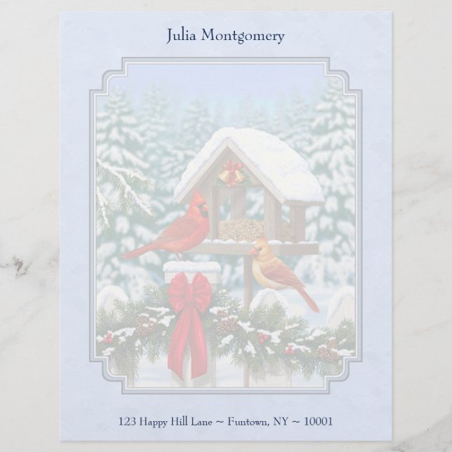 En-tête De Lettre Customisable Cardinal Feast Blue (Devant)