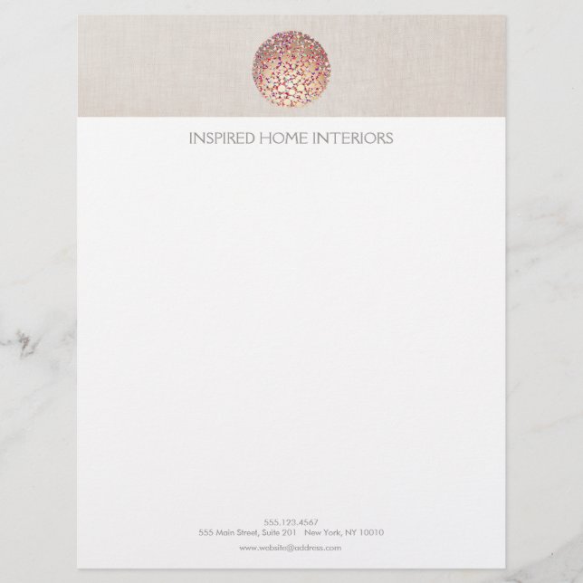 En-tête De Lettre Customisable Cercles d'or et Confetti (Devant)