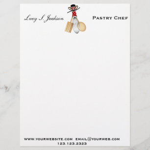 En-tête De Lettre Customisable Chef professionnel et Modèle en chef Baker