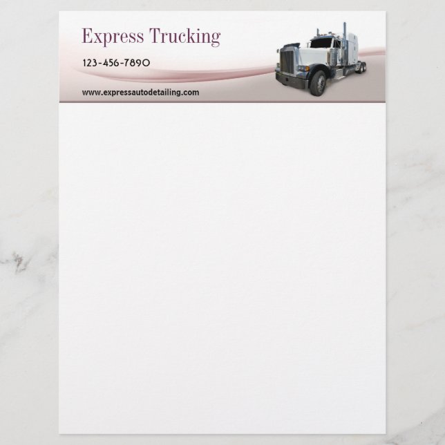 En-tête De Lettre Customisable Compagnie de camionnage (Devant)