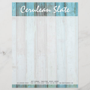 En-tête De Lettre Customisable Cru en bois de turquoise rustique et boutique chic