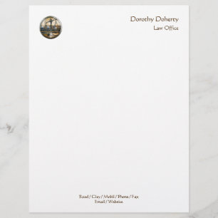 En-tête De Lettre Customisable Échelles de justice OFFICE DU DROIT Letterhead