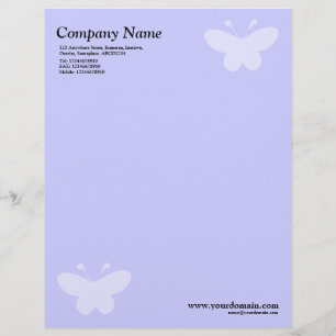 En-tête De Lettre Customisable Elégant Motif Papillon - Bleu clair
