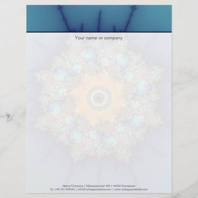 En-tête De Lettre Customisable Insulaire - Mandelbrot Art (Devant)
