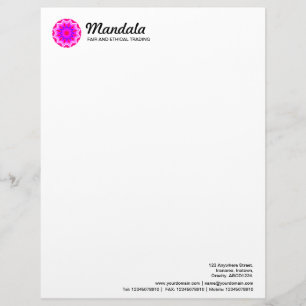En-tête De Lettre Customisable Kaleidoscopic Mandala 010