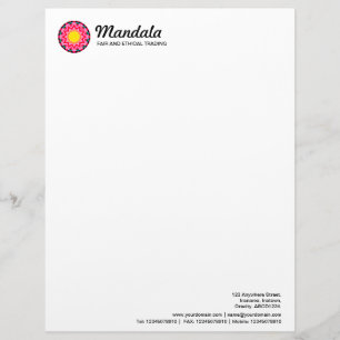 En-tête De Lettre Customisable Kaleidoscopic Mandala 06