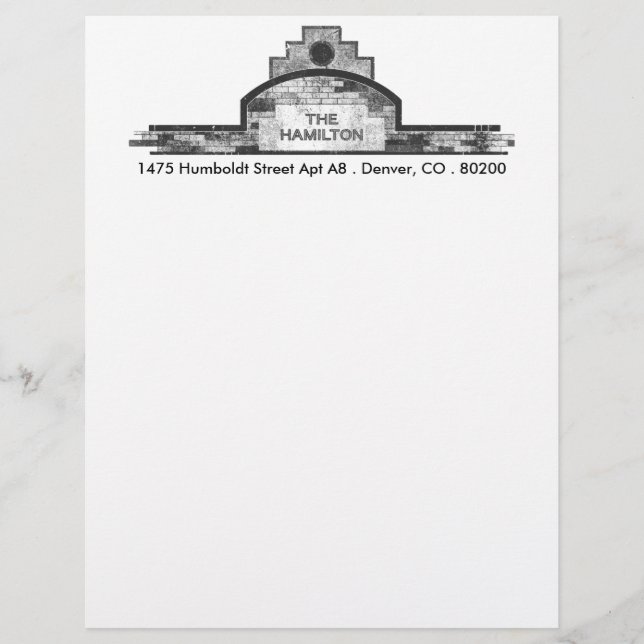 En-tête De Lettre Customisable le hamilton (Devant)