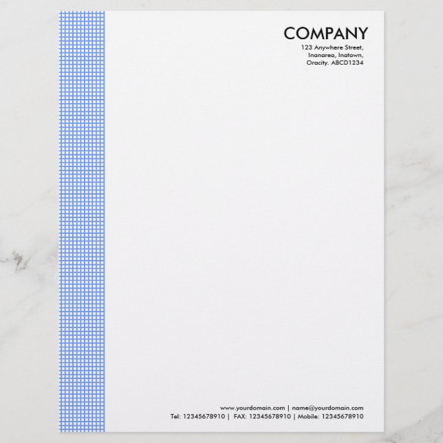En-tête De Lettre Customisable Marge carrée - Bleu bébé (Devant)