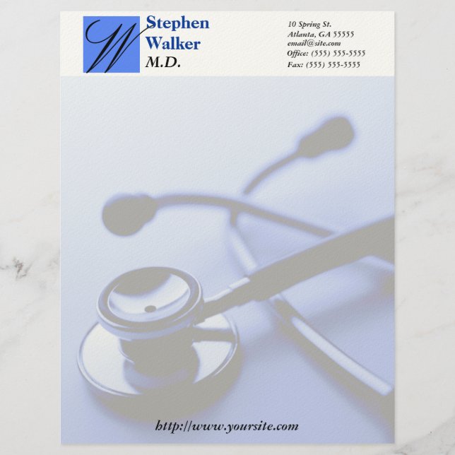 En-tête De Lettre Customisable Médecin Médicale personnalisé stationnaire (Devant)