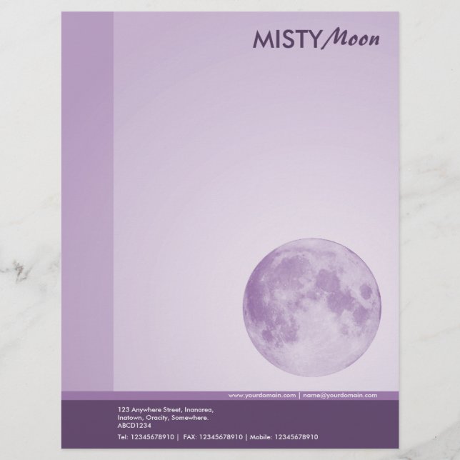 En-tête De Lettre Customisable Misty Moon Violet (Devant)