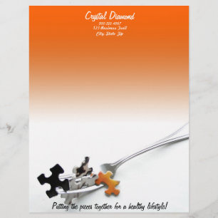 En-tête De Lettre Customisable Morceaux et fourchette de puzzle