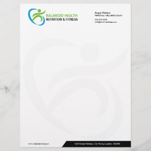 En-tête De Lettre Customisable Nutrition Wellness and Fitness Coach Business