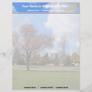En-tête De Lettre Customisable Paysage printanier magnifique de parc en photograp