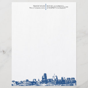 En-tête De Lettre Customisable Paysage urbain général moderne professionnel