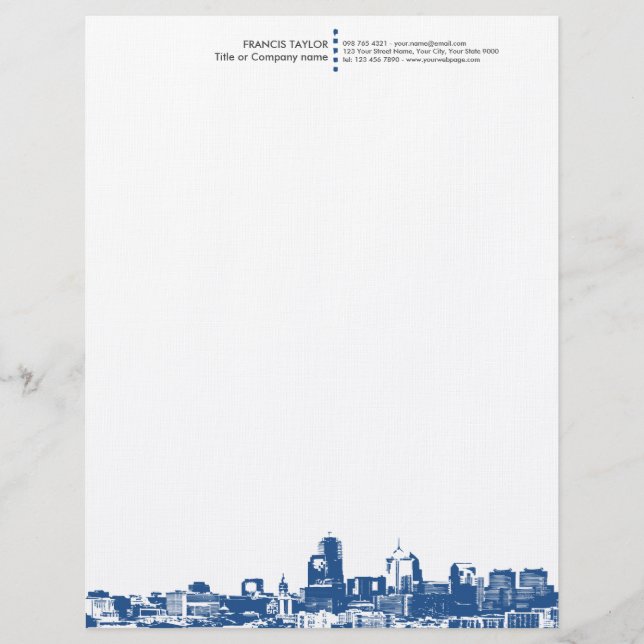 En-tête De Lettre Customisable Paysage urbain général moderne professionnel (Devant)