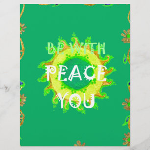 En-tête De Lettre Customisable Peace Be With You : Inspirant Vert et Jaune