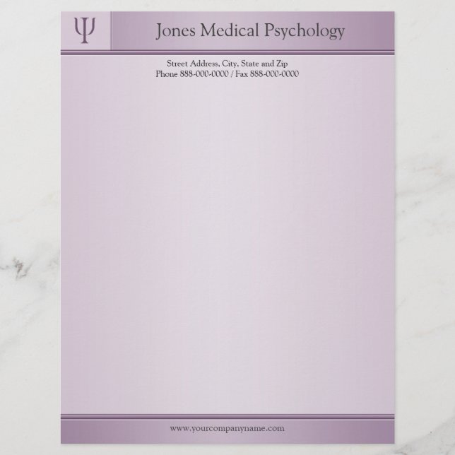 En-tête De Lettre Customisable Psychologue en-tête (Devant)
