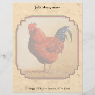 En-tête De Lettre Customisable Rhode Island Rouge poulet Beige