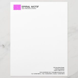 En-tête De Lettre Customisable Spiral Motif - Magenta