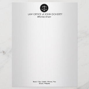 En-tête De Lettre Customisée Échelles de justice Bureau du droit